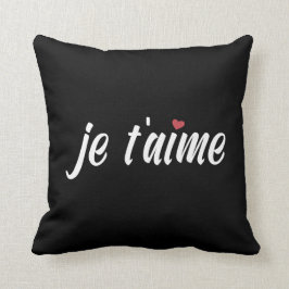 Simple Je T'aime I Kärlek You Valentine Dekorativ  Kudde