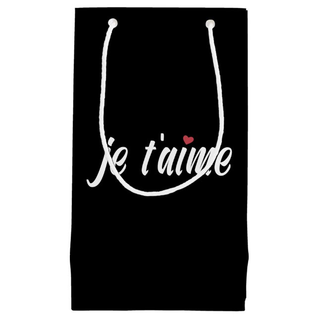 Simple Je T'aime I Kärlek You Valentine | Gift Bag (Framsidan)