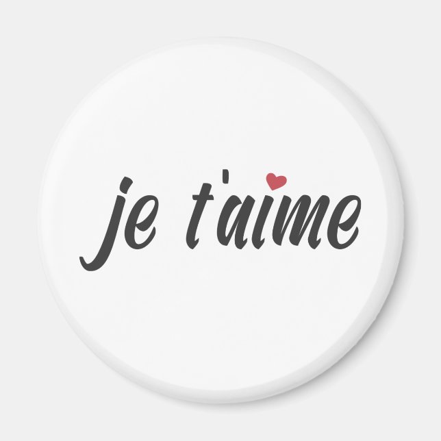 Simple Je T'aime I Kärlek You Valentine | Magnet (Framsidan)