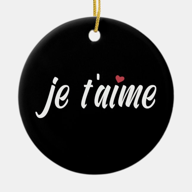 Simple Je T'aime I Kärlek You Valentine | Ornament (Framsidan)