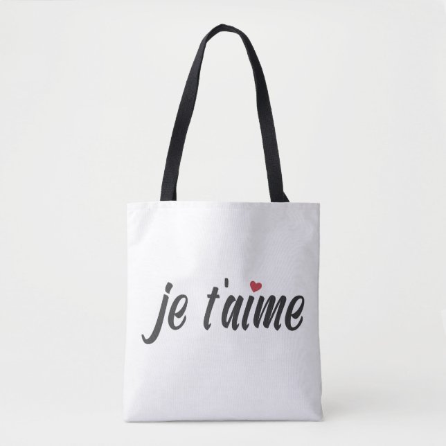 Simple Je T'aime I Kärlek You Valentine | Tote Bag Tygkasse (Framsida)