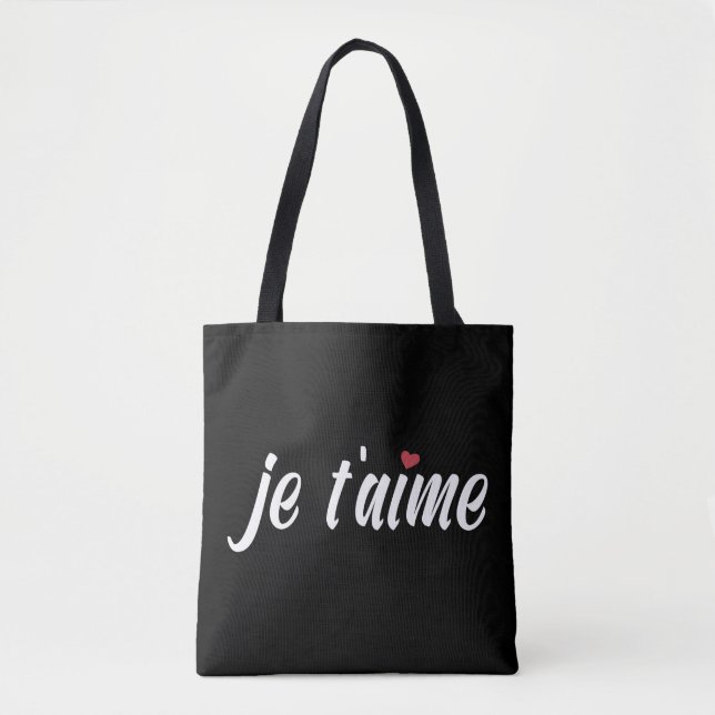 Simple Je T'aime I Kärlek You Valentine | Tote Bag Tygkasse (Framsida)