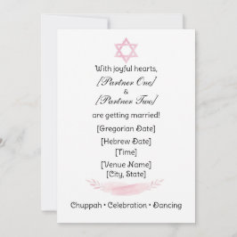 Simple Jewish Star Invitation Inbjudningar