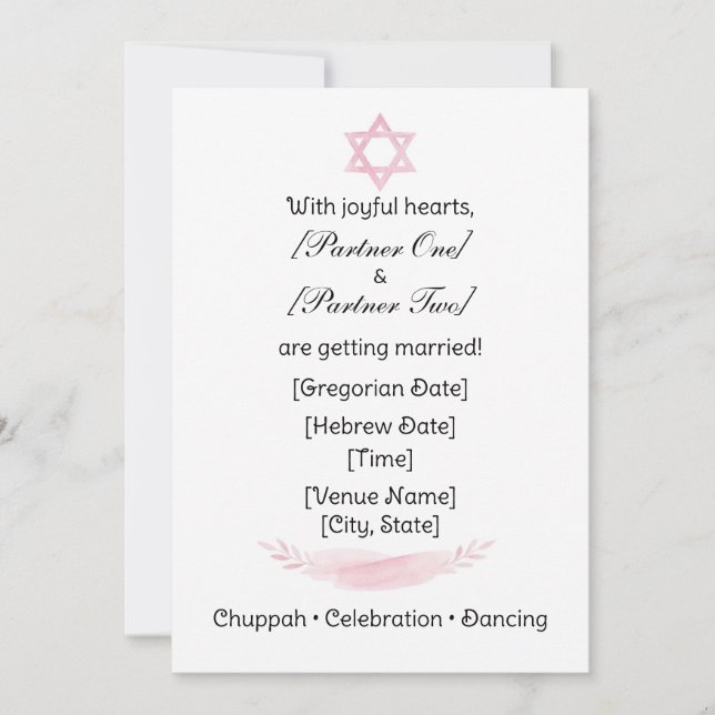 Simple Jewish Star Invitation Inbjudningar (Framsida)