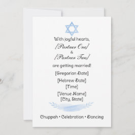 Simple Jewish Star Invitation Inbjudningar