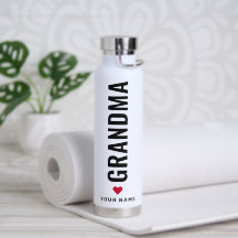 Simple Kärlek Grandma Custom Name White Vatten Bot