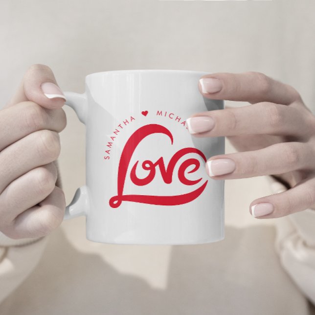 Simple Kärlek Heart Valentines day Två-Tonad Mugg (Skapare uppladdad)