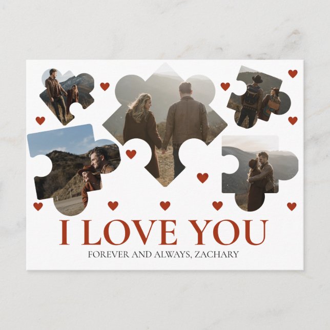 Simple Kärlek Puzzle valentine's day-nummer 5 foto Helg Vykort (Framsida)