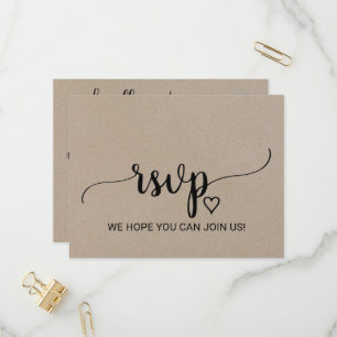 Simple Kraft Calligraphy Sång Request OSA Inbjudan Vykort