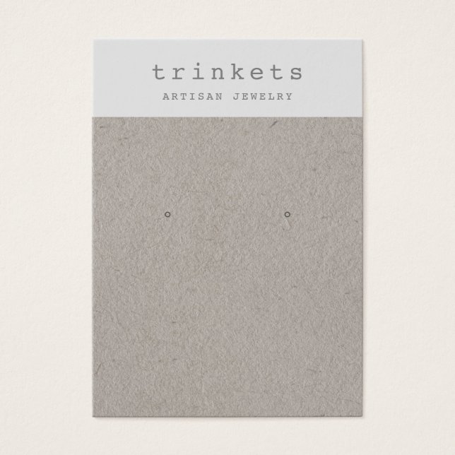 Simple Kraft Earring Jewelry Visning Card Visitkort (Framsidan)