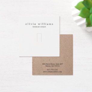 Simple Kraft Papper Ring Jewelry Visning Card Fyrkantigt Visitkort