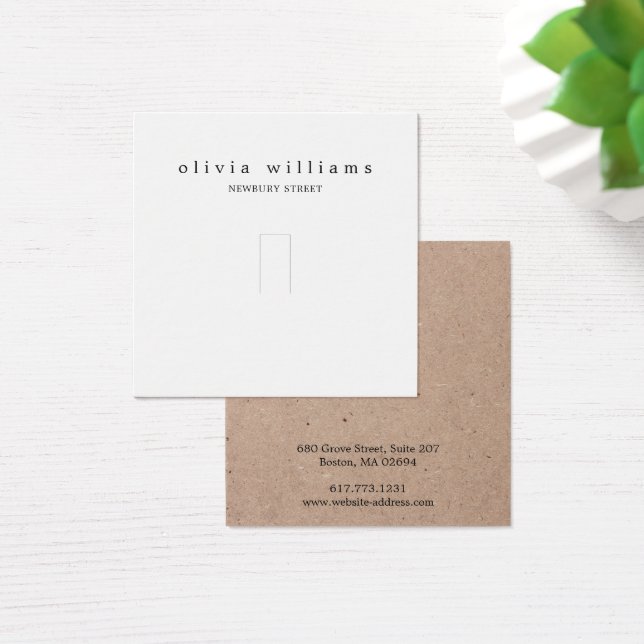 Simple Kraft Papper Ring Jewelry Visning Card Fyrkantigt Visitkort (Skivbord)
