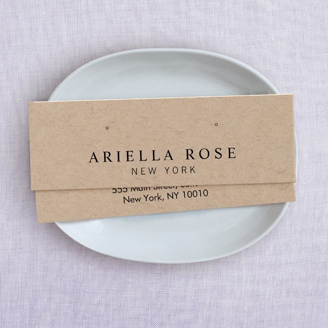 Simple Kraft Stud Earring Jewelry Visning Card Litet Visitkort (Skapare uppladdad)