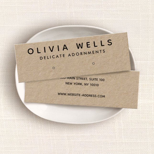 Simple Kraft Stud Earring Visning Mini Visitkort (Skapare uppladdad)