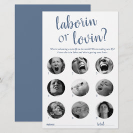 Simple Laborin eller Lovin | Dusty Blue Game Card