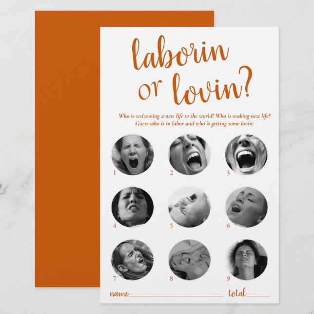 Simple Laborin eller Lovin | Fall Orange-spelkort (Fram/baksida)