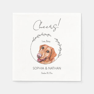 Simple Labrador Retriever Hund Bröllop Cocktail Pappersservett