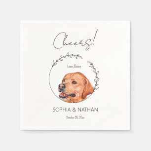 Simple Labrador Retriever Hund Bröllop Cocktail Pappersservett