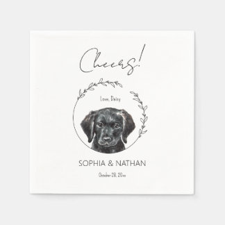 Simple Labrador Retriever Puppy Bröllop Cocktail Pappersservett