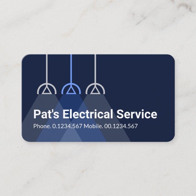 Simple Lampshade lights Powers Your Business Name Visitkort (Framsida)