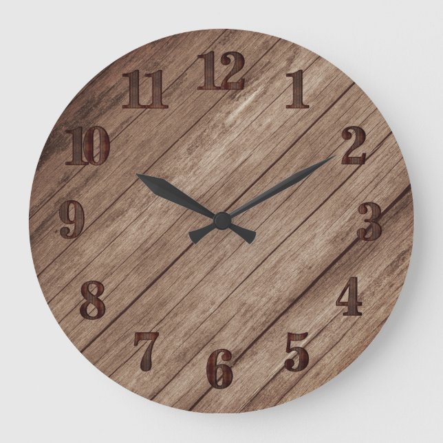 Simple Land Barn Wood Stor Klocka (Framsida)
