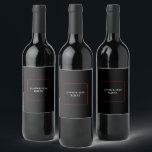 Simple Las Vegas Black White Red Event Vinflaska Etikett<br><div class="desc">Enkla svarta, röda och vita vin-etiketter med anpassningsbar som kan användas vid alla moderna händelser! Teckensnittet och färgen i vår design matchar "Vi är Gifta sig". Las Vegas bröllopssviten. Anpassa med namn och färg genom att klicka på knappen "Redigera design" till bildens höger. De här klistermärkena kan användas för alla...</div>