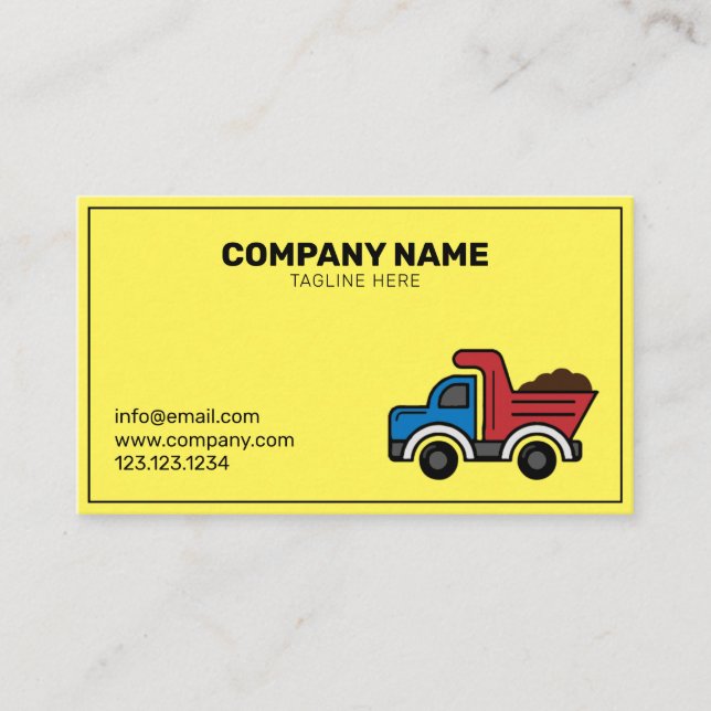 Simple Lastbil Byggnads Construction Company Bu Visitkort (Framsida)