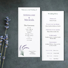 Simple Lavender Wedding Ceremony Program