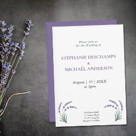 Simple Lavender Wedding Inbjudningar
