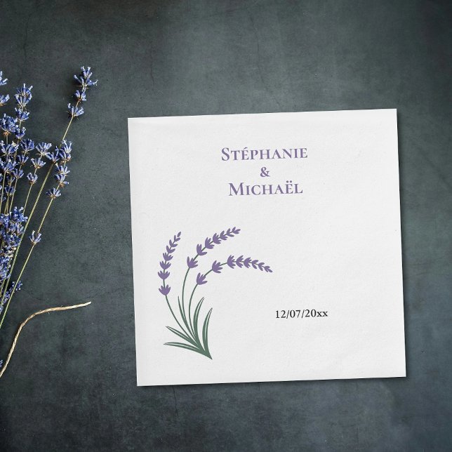 Simple Lavender Wedding Pappersservett (Simple Lavender Wedding Napkins)