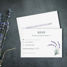 Simple Lavender Wedding RSVP Card OSA Kort