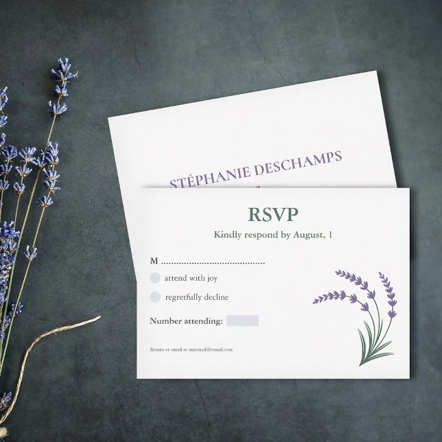 Simple Lavender Wedding RSVP Card OSA Kort (Simple Lavender Wedding RSVP Card)