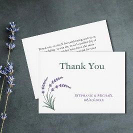 Simple Lavender Wedding Thank You Card Inbjudningar
