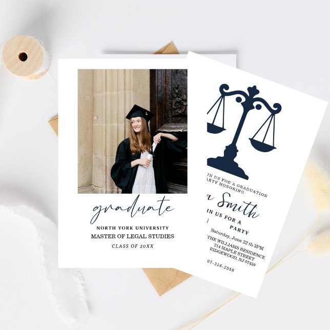 Simple Law University Graduation Party Invitation Inbjudningar (Skapare uppladdad)