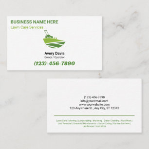 Simple Lawn Care Landscaping Tree Service Logotyp Visitkort