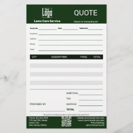 Simple Lawn Care Service Business Quote Brevpapper