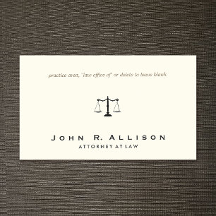 Simple Lawyer, Attorney Sophisticated Ivory Visitkort