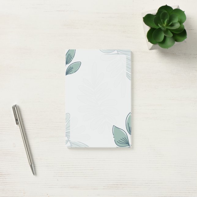 Simple Leaf Pattern Post-it Notes Block (Kontor)
