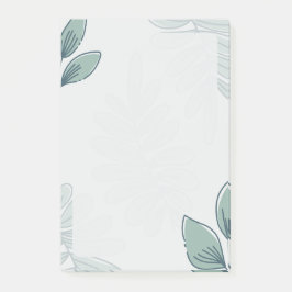 Simple Leaf Pattern Post-it Notes Block