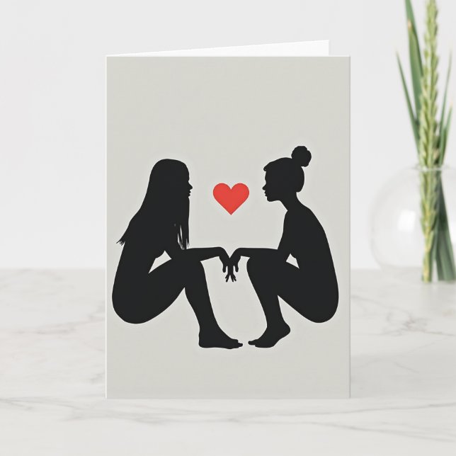 Simple Lesbian Love Card Kort (Framsida)