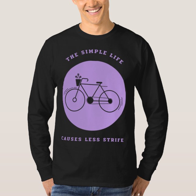 Simple Life Bicycle Biking  Environmental T Shirt (Framsida)