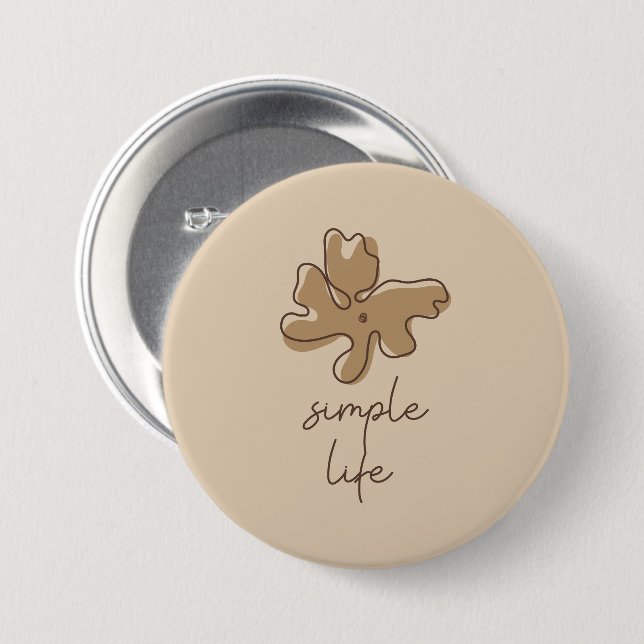 Simple Life Minimalism Button Knapp (Framsida & baksida)