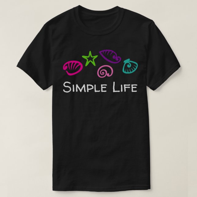 Simple Life Seashells T Shirt (Design framsida)