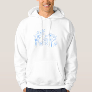 Simple light blue flower graphic hoodie