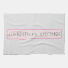 Simple Light Grey Personalized Modern Chic Pink Kökshandduk