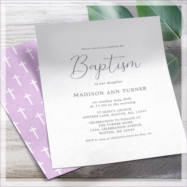 Simple Lilac | Baptism-inbjudan Flygblad (Skapare uppladdad)