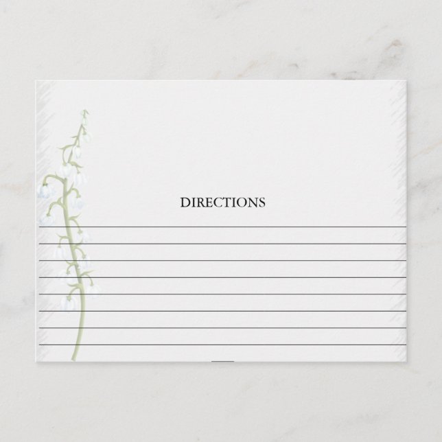 Simple Lily of the Valley Recipe Cards Vykort (Framsida)