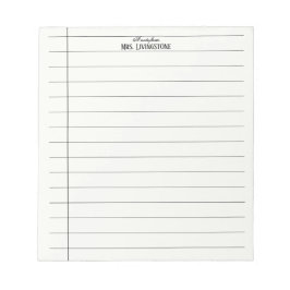 Simple Lines Teacher Notepad Anteckningsblock