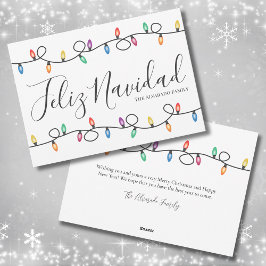 Simple Ljus Feliz Navidad-julkort Julkort