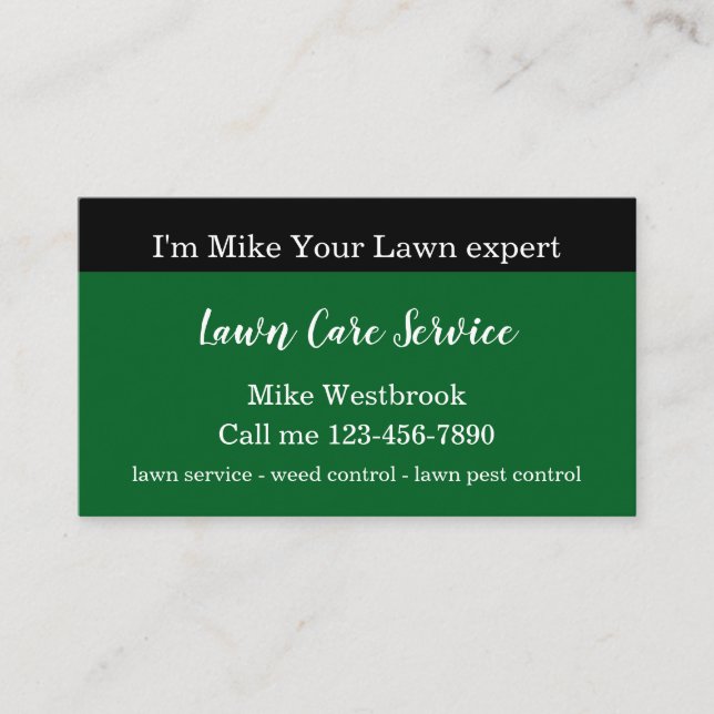 Simple Local Lawn Care Service  Visitkort (Framsida)